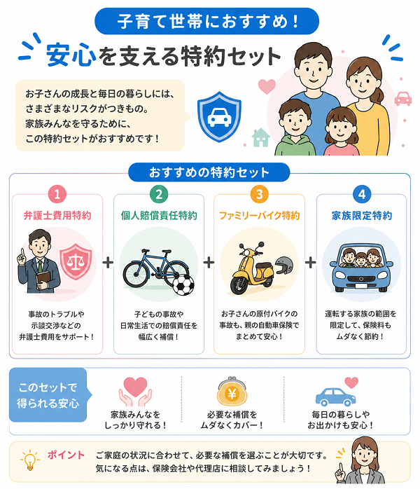 子育て世帯におすすめの特約セット