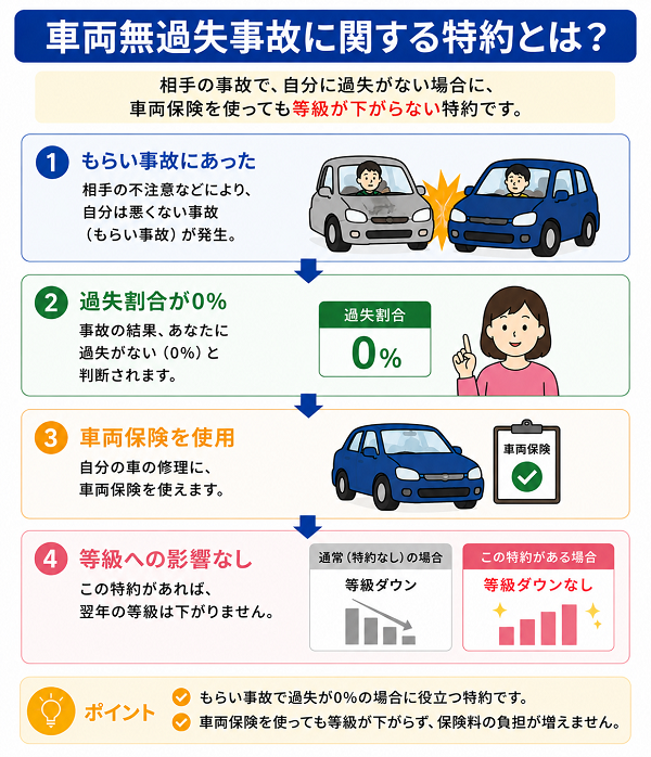 車両無過失事故に関する特約とは?