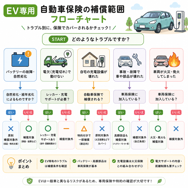 EV専用自動車保険の補償範囲フローチャート