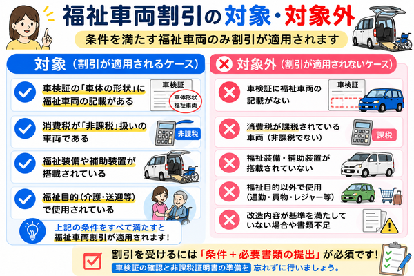 福祉車両割引の対象・対象外