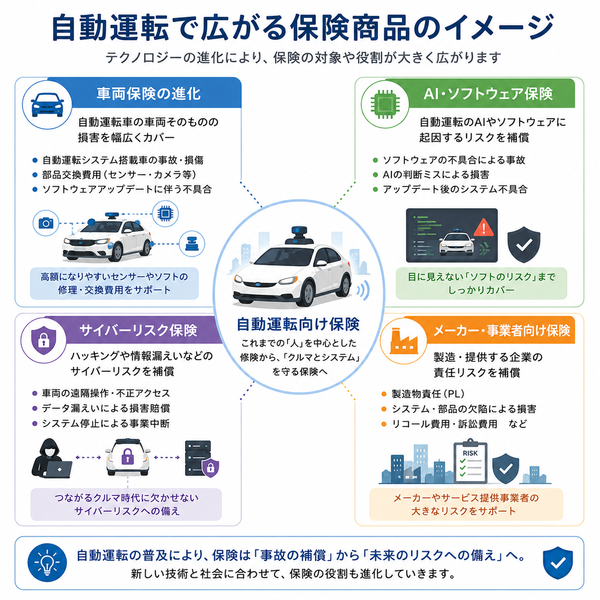 自動運転で広がる保険商品のイメージ