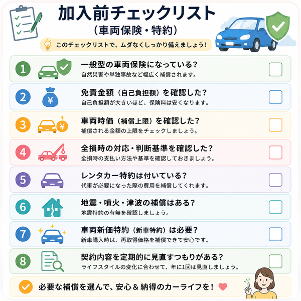 加入前チェックリスト(車両保険・特約)