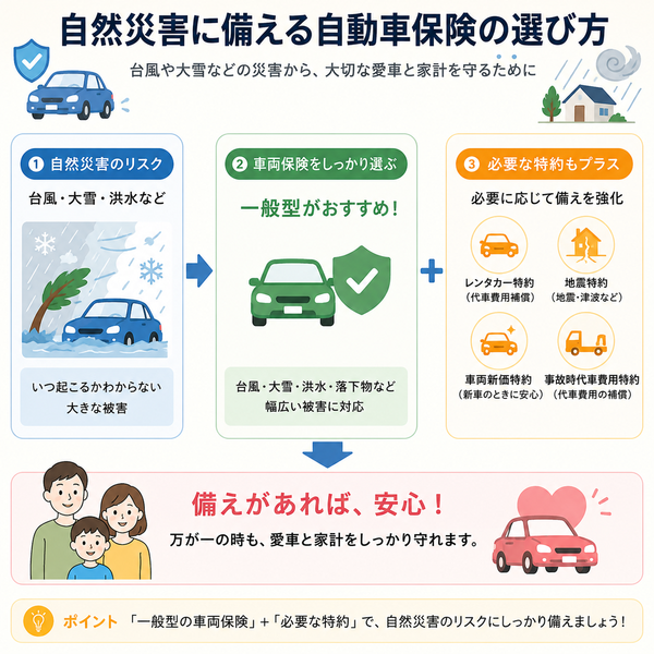 自然災害に備える自動車保険の選び方