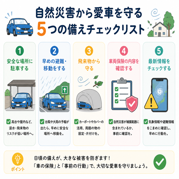 自然災害から愛車を守る備え5つ