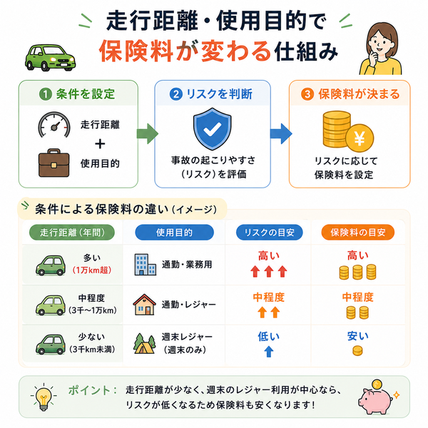 走行距離・使用目的で保険料が変わる仕組み