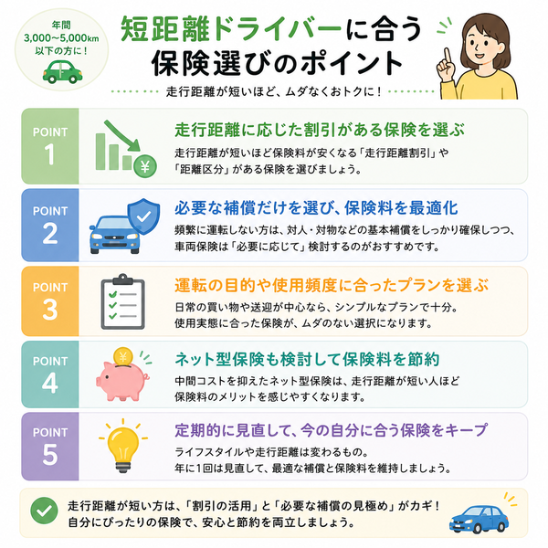 短距離ドライバーに合う保険選びのポイント