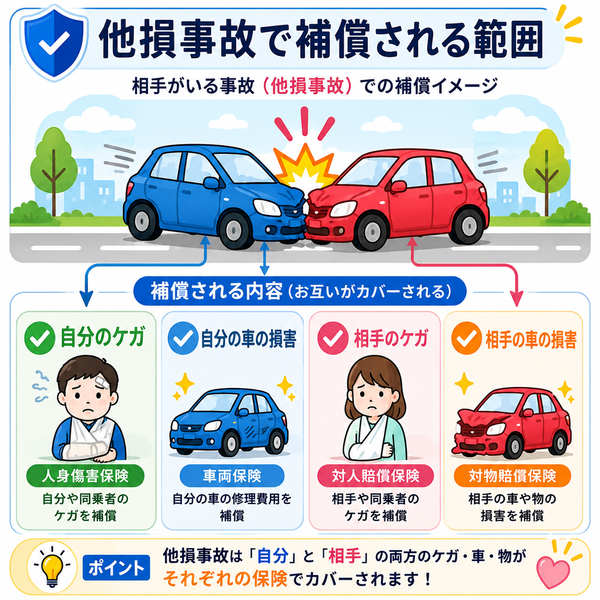 他損事故で補償される範囲
