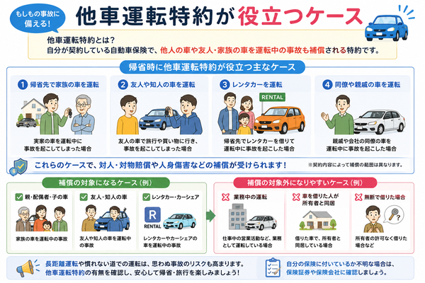 他車運転特約が役立つケース