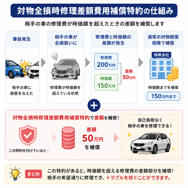 対物全損時修理差額費用補償特約の仕組み